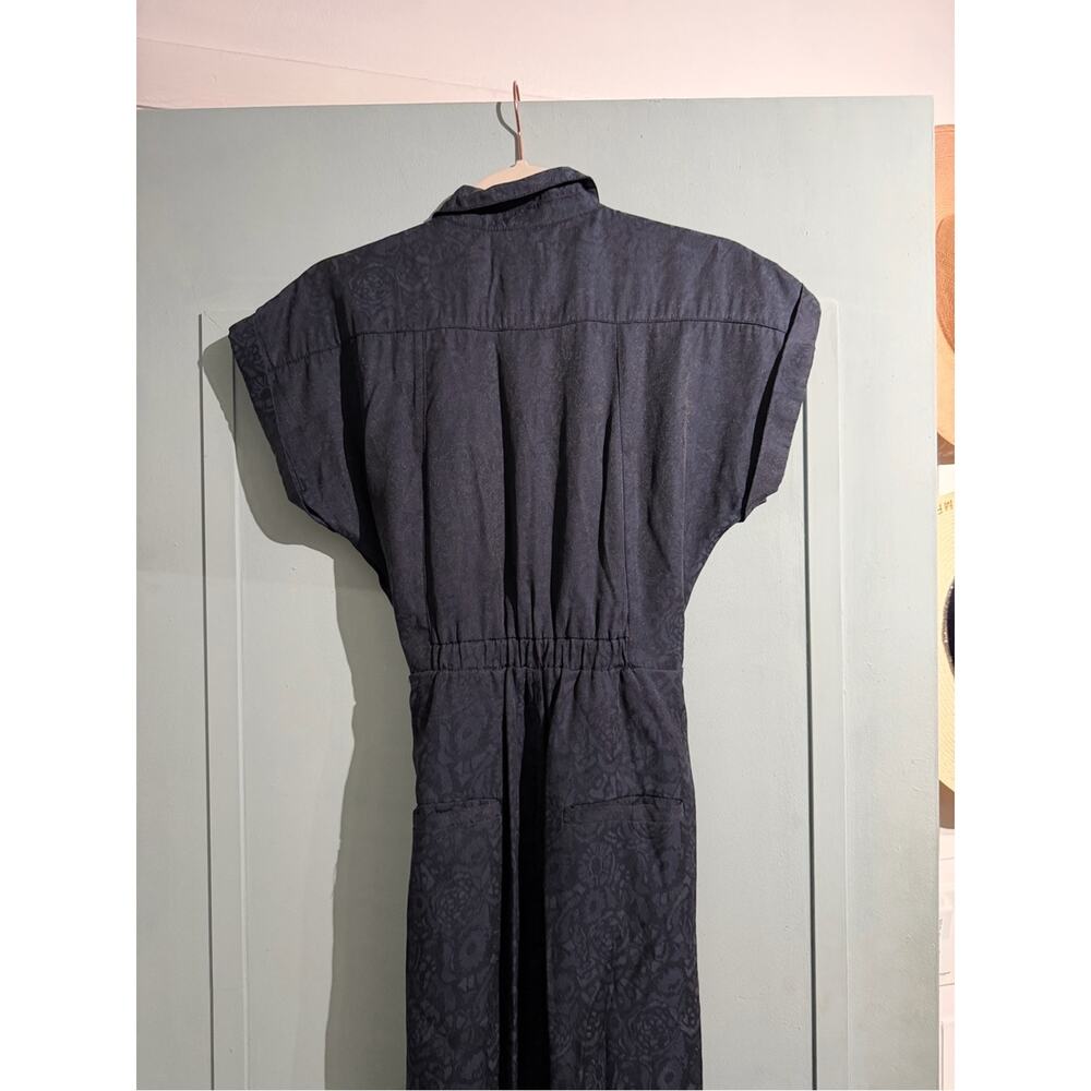 Ett:Twa Anthropologie Navy Patterned James Tie-Waist Jumpsuit Size 2 - Picture 8 of 12